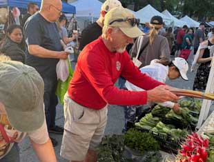 man shopping for vegetables