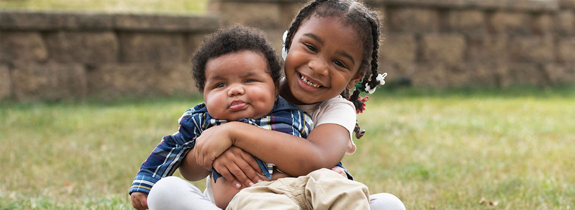 two children hugging
