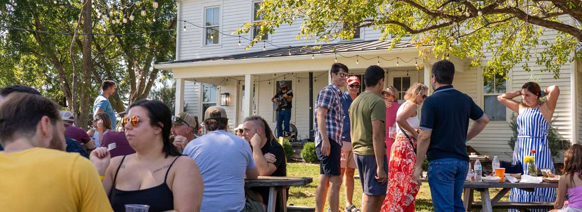 people at a BBQ