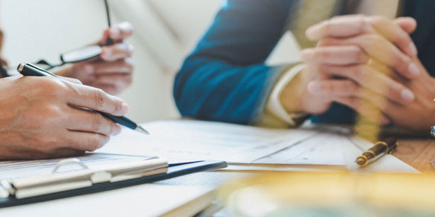 two people in a meeting