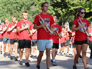 band walking in parade