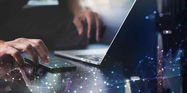 hands and laptop