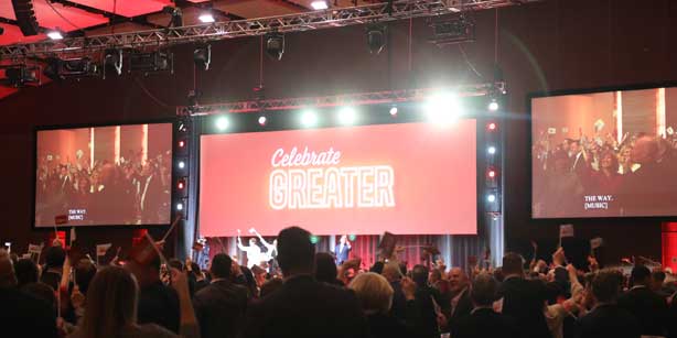 group of people celebrating