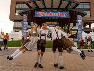 people dancing at Oktoberfest