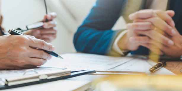 two people in a meeting