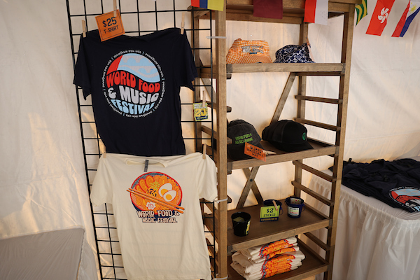 Merchandise from the 2024 World Food and Music Festival