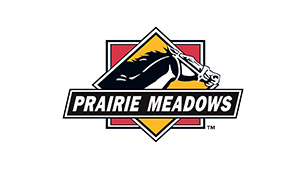 Prairie Meadows logo with a race horse